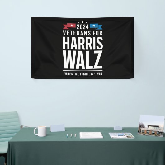 Veteranen für Harris Walz 2024 Präsident Banner (Messeveranstaltung)