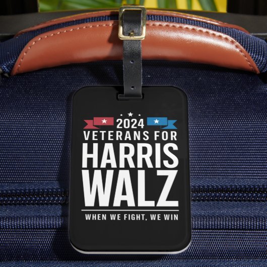 Veteranen für Harris Walz 2024 Präsident Gepäckanhänger (Vorderseite Insitu 2)