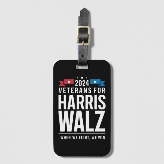 Veteranen für Harris Walz 2024 Präsident Gepäckanhänger (Vorderseite Vertikal)