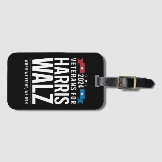 Veteranen für Harris Walz 2024 Präsident Gepäckanhänger (Vorderseite (Horizontal))