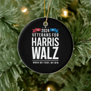 Veteranen für Harris Walz 2024 Präsidentschaftswah Keramik Ornament
