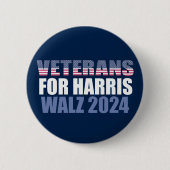 Veteranen für Harris Walz 2024 Wahl Blue Button (Vorderseite)