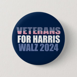 Veteranen für Harris Walz 2024 Wahl Blue Button