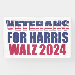 Veteranen für Harris Walz 2024 Wahl Patriotic Banner