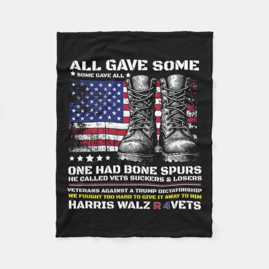 Veteranen für Harris Wheimer 2024 Militärvets Aga Fleecedecke (Vorderseite)