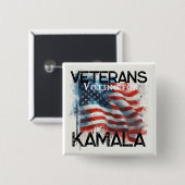 Veteranen für Kamala Button (Vorne & Hinten)