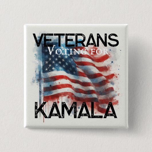 Veteranen für Kamala Button (Vorderseite)