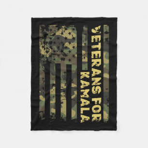 Veteranen für Kamala Camouflage American Flag Harr Fleecedecke