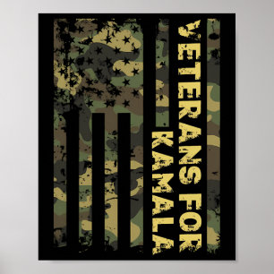 Veteranen für Kamala Camouflage American Flag Harr Poster