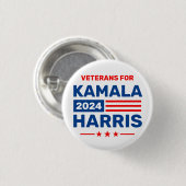 Veteranen für Kamala Harris 2024 - Aufkleber für d Button (Vorne & Hinten)