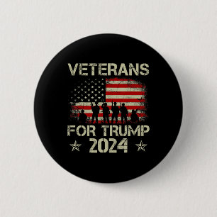 Veteranen für Trump 2024 Amerikanische Fahne 4. Ju Button