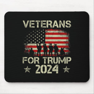 Veteranen für Trump 2024 Amerikanische Fahne 4. Ju Mousepad