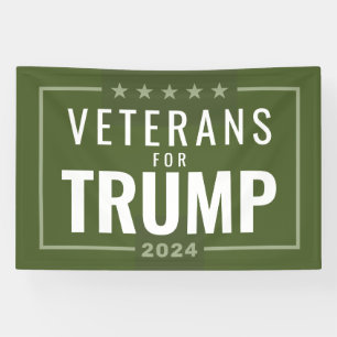 Veteranen für Trump 2024 - Olivgrün Banner