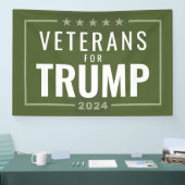 Veteranen für Trump 2024 - Olivgrün Banner (Messe)
