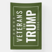 Veteranen für Trump 2024 - Olivgrün Banner (Vertikal)