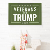 Veteranen für Trump 2024 - Olivgrün Banner (InSitu)
