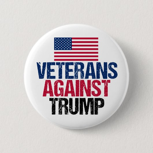 Veteranen gegen Trump - amerikanische Flagge Button (Vorderseite)