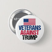 Veteranen gegen Trump - amerikanische Flagge Button (Vorne & Hinten)