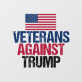 Veteranen gegen Trump - amerikanische Flagge Fensteraufkleber (Blatt)