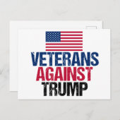 Veteranen gegen Trump - amerikanische Flagge Postkarte (Vorne/Hinten)