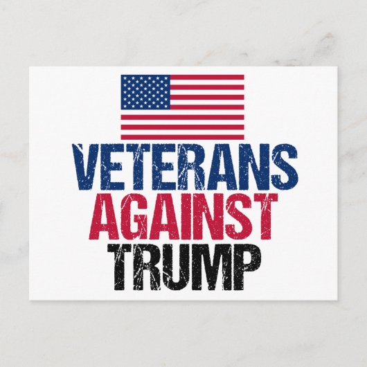 Veteranen gegen Trump - amerikanische Flagge Postkarte (Vorderseite)