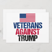 Veteranen gegen Trump-amerikanische Flaggenkarte (Vorne/Hinten)