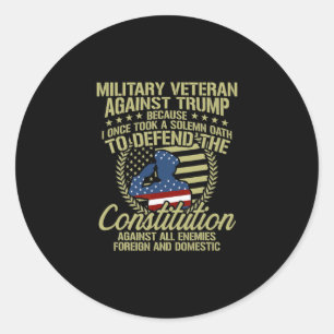 Veteranen gegen Trump lustige Anti-Trump-Bekleidun Runder Aufkleber