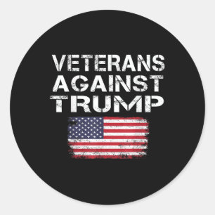 Veteranen gegen Trump-T-Shirt - Militär gegen Vete Runder Aufkleber
