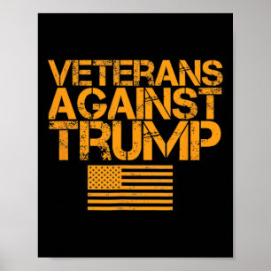 Veteranen gegen Trump Vintage Patriotische Flagge Poster