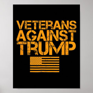 Veteranen gegen Trump Vintage Patriotische Flagge  Poster