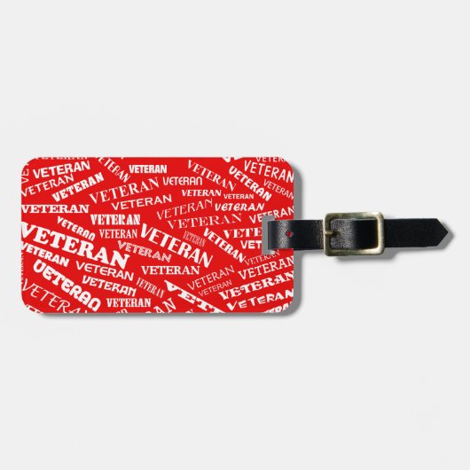 Veteranen-Gepäckanhänger im Rot Gepäckanhänger (Vorderseite horizontal)