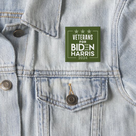 Veteranen Olive Green für Biden Harris - 2024 Button (Beispiel)