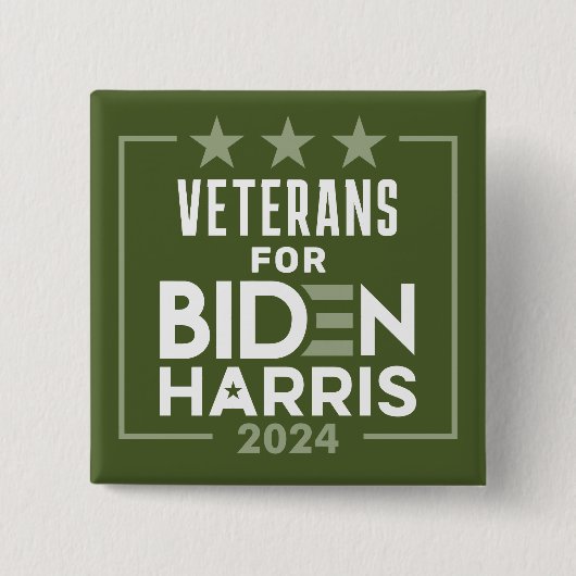 Veteranen Olive Green für Biden Harris - 2024 Button (Vorderseite)