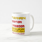 Veteranen-Operations-Iraker-Freiheit Kaffeetasse (VorderseiteRechts)