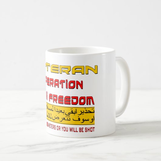 Veteranen-Operations-Iraker-Freiheit Kaffeetasse (VorderseiteRechts)