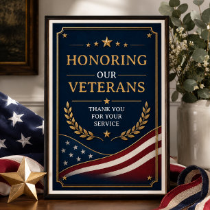 Veteranen Patriotische Dankeskarte für Helden Poster