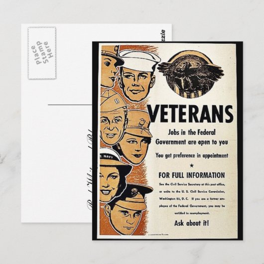 Veteranen Postkarte (Vorne/Hinten)