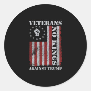 Veteranen protestieren gegen USA-Flagge No Kings A Runder Aufkleber