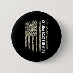 Veteranen-Selbstmord-Bewusstsein USA-Flagge 22 Am Button