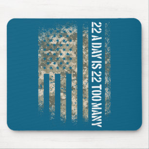 Veteranen-Selbstmord-Bewusstsein USA-Flagge 22 Am Mousepad