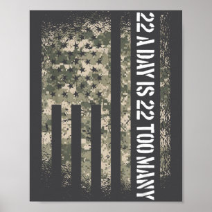 Veteranen-Selbstmord-Bewusstsein USA-Flagge 22 Ein Poster