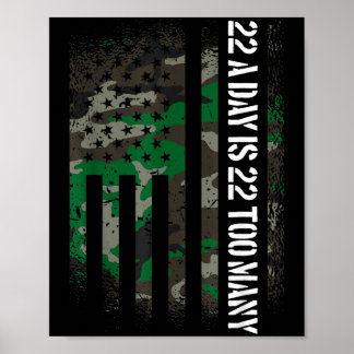 Veteranen-Selbstmord-Bewusstseins-Usa-Flagge 22 Am Poster