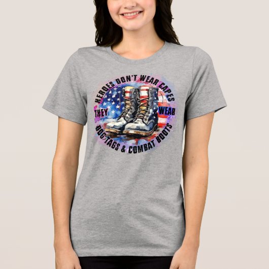 Veteranen sind Superhelden Tri-Blend Shirt (Vorderseite)