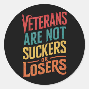 Veteranen sind weder Schwindel noch Verlierer Trum Runder Aufkleber
