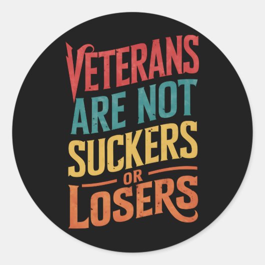 Veteranen sind weder Schwindel noch Verlierer Trum Runder Aufkleber (Vorderseite)