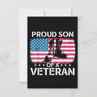 Veteranen - stolz Sohn eines erfahrenen T - Shirt RSVP Karte