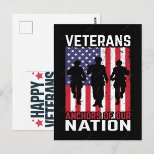 Veteranen T-Shirt-Design Veteran typografisches De Postkarte
