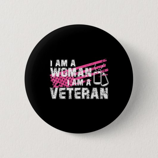 Veteranen-Tag der rosa Flagge der USA Button (Vorderseite)