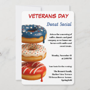 Veteranen-Tag Donut-Sozialfeier Einladung
