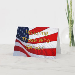 Veteranen-Tag Ehre für die Diener Karte